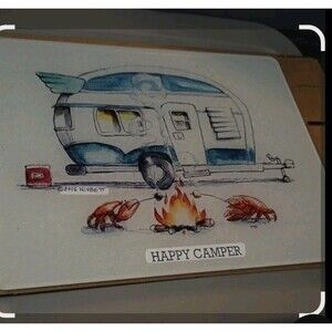 Crabby Camper and Was Created Artist Don Nisbett Cutting Board Hot Plate Tray